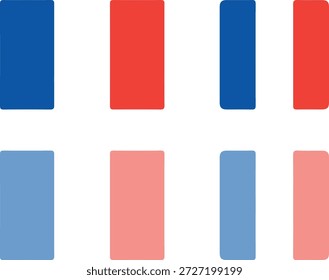 A bandeira francesa com as cores azul branco e vermelho