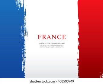 Französische Flagge. Brush-Hintergrund