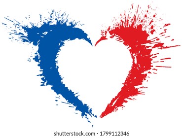 French flag with bursting heart