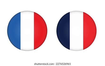 French flag in a circle Vote election badge or button