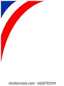 French flag corner frame with blank space for text.	
