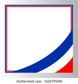 French flag frame corner with empty space for your text.	
