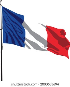 french flag. france day. wind flag