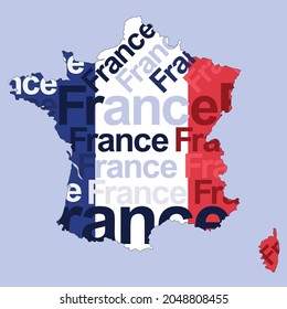 french flag in france map