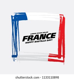 French flag. Happy Bastille Day. 14 th of July. Vector illustration