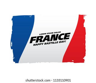 French flag. Happy Bastille Day. 14 th of July. Vector illustration