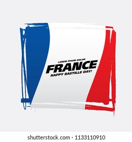 French flag. Happy Bastille Day. 14 th of July. Vector illustration
