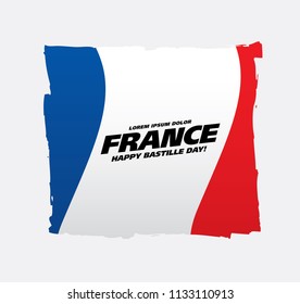 French flag. Happy Bastille Day. 14 th of July. Vector illustration