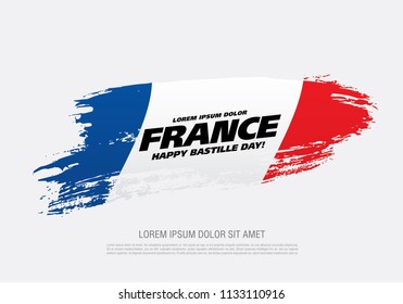 French flag. Happy Bastille Day. 14 th of July. Vector illustration