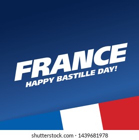 French flag. Happy Bastille Day. 14 th of July. Vector illustration