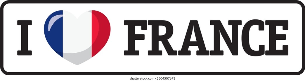 French flag heart representing love for France, ideal for patriotic designs