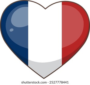 French flag in a heart shape design