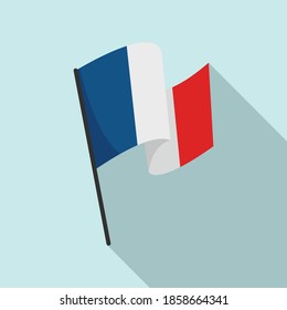 French flag icon. Flat illustration of french flag vector icon for web design