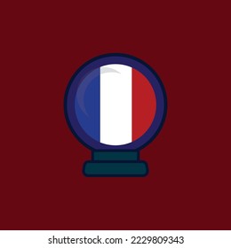 French flag icon inside a glass globe or something.