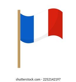 Icono de la bandera francesa con barra. Vector.