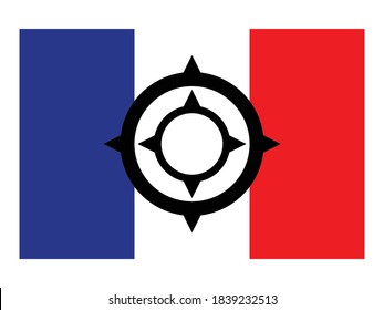 Icono de la bandera francesa gráfico vectorial de fondo.