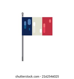 french flag illustration with pole