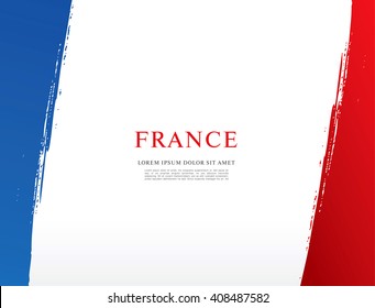 French flag made in brush stroke background