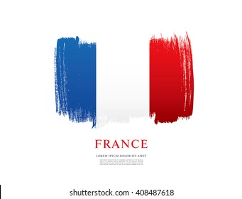 French flag made in brush stroke background