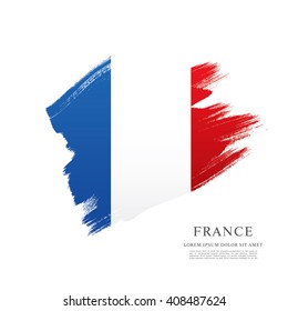 Bandera francesa hecha con fondo de pincel