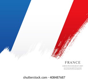 French flag made in brush stroke background