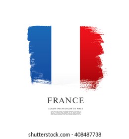 French Flag Made Brush Stroke Background Stock Vector (Royalty Free ...