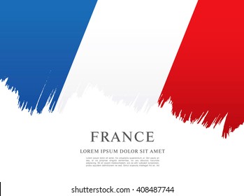 French flag made in brush stroke background