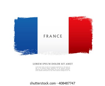 French flag made in brush stroke background