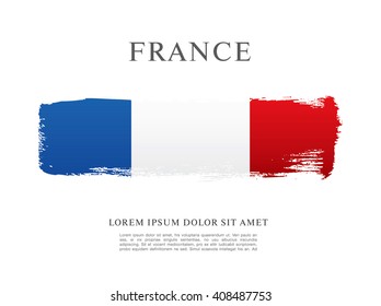 French flag made in brush stroke background