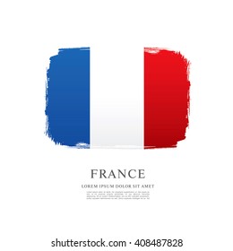 French flag made in brush stroke background