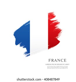 French flag made in brush stroke background