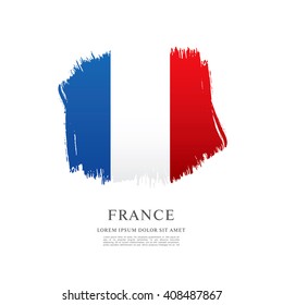 French flag made in brush stroke background