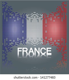 French flag made out of square blocks, vector