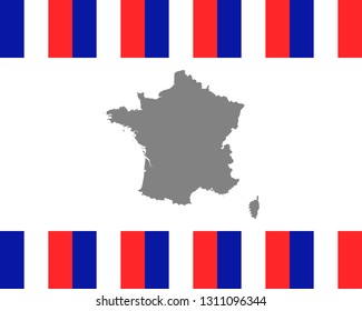 French flag and map