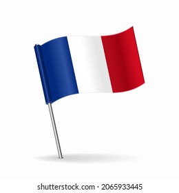 French flag map pointer layout. Vector illustration.