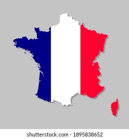 France Map And Flag French Flag On Map High Detailed Stock Vector (Royalty Free) 1895838652 |  Shutterstock