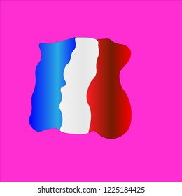 French flag on pink background vector illustration