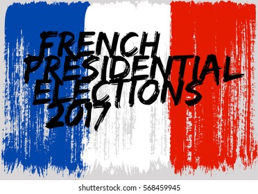 French flag paint brush strokes, presidential elections
