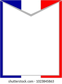 French flag Patriotic frame with empty space for your text and images.