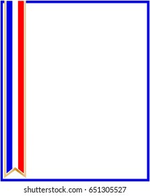 French flag ribbon Patriotic frame