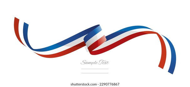French flag ribbon vector illustration. France flag ribbon on abstract isolated on white color background