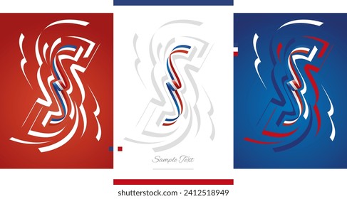 Ilustración vectorial de la cinta de la bandera francesa sobre fondo aislado azul rojo. Bandera de uso simple de Francia para afiches, folletos, volantes, portada, pancarta, vacaciones, carnívoros, festividades, aniversarios