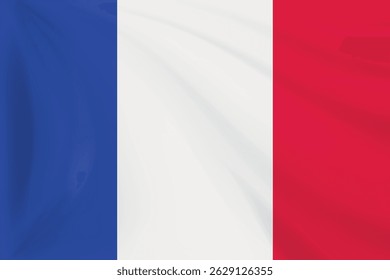 Bandeira Francesa Vetor. Antecedentes do Banner Nacional da França. Ideal para design, política, viagens e projetos culturais.