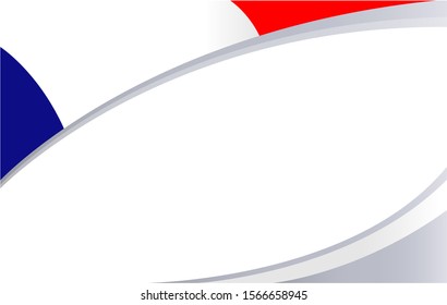 French flag wave pattern banner frame with blank space for text.
