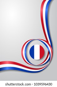 French flag wavy abstract background. Vector illustration.