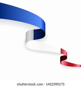 French flag wavy abstract background. Vector illustration.