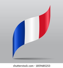 French flag wavy abstract background. Vector illustration.