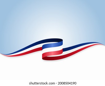 French flag wavy abstract background. Vector illustration.
