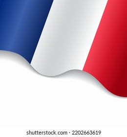 French flag wavy abstract background. Vector illustration.
