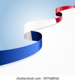 French flag wavy abstract background. Vector illustration.